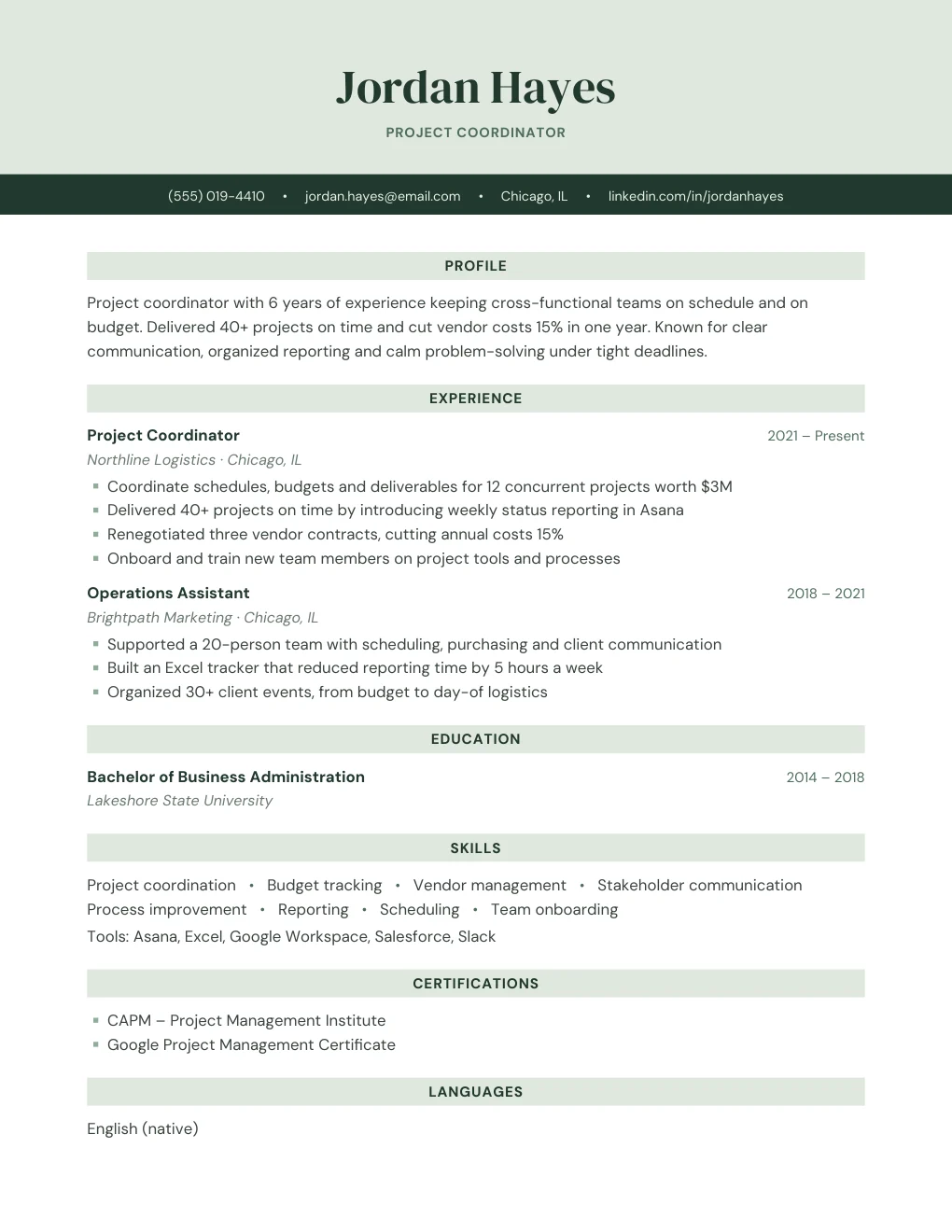 Sage resume design